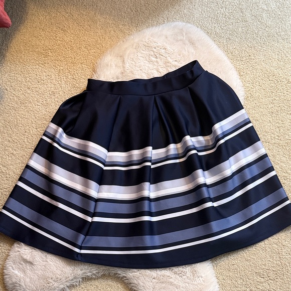 Cato Dresses & Skirts - Cato Navy and White A-Line Skirt